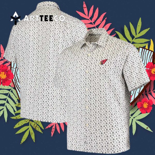 Arizona Cardinals Floral White Background Hawaiian Shirt 3