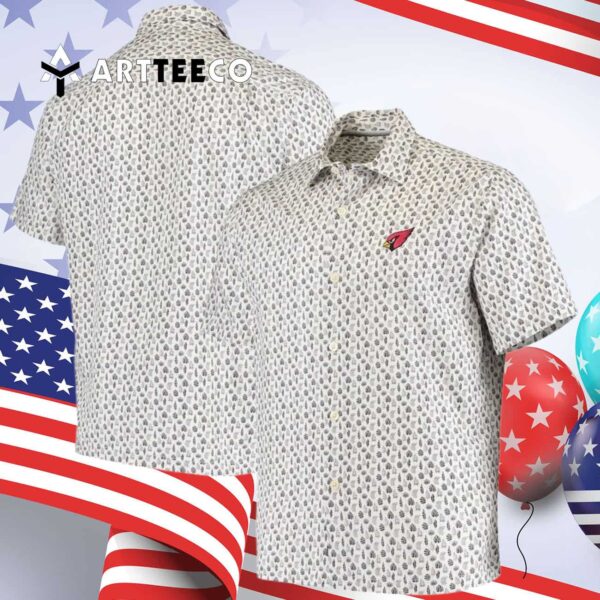 Arizona Cardinals Floral White Background Hawaiian Shirt 4