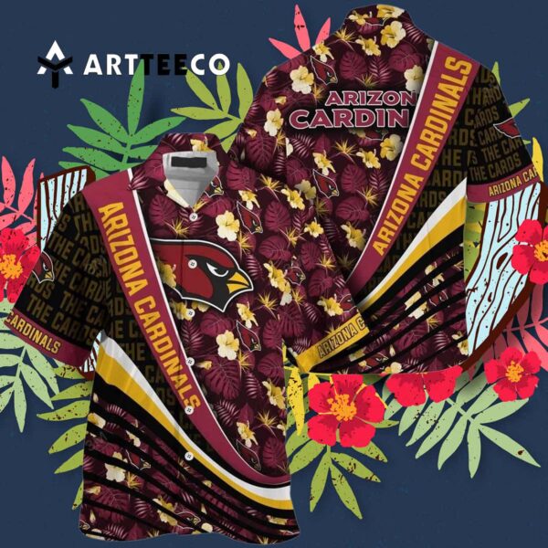 Arizona Cardinals Hibiscus Pattern Hawaiian Shirt 3
