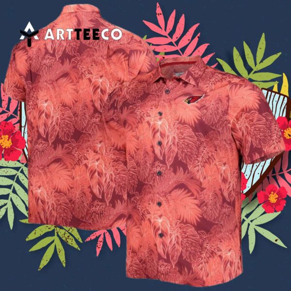 Arizona Cardinals Leaves Pattern Hawaiian Shirt 3