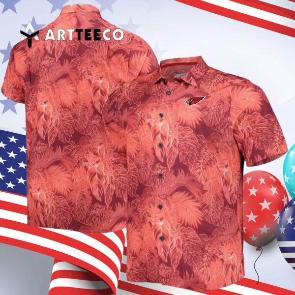 Arizona Cardinals Leaves Pattern Hawaiian Shirt 4