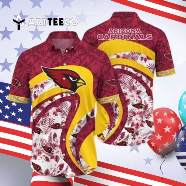 Arizona Cardinals Line Waves Pattern Summer Hawaiian Shirt 4