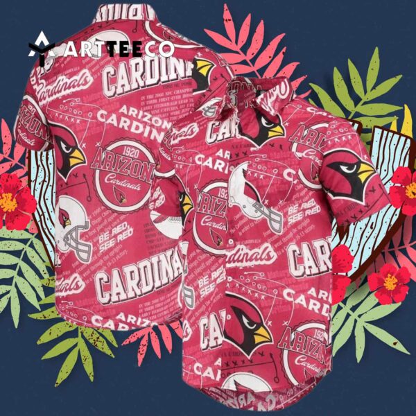 Arizona Cardinals Logo Art Pattern Hawaiian Shirt 3