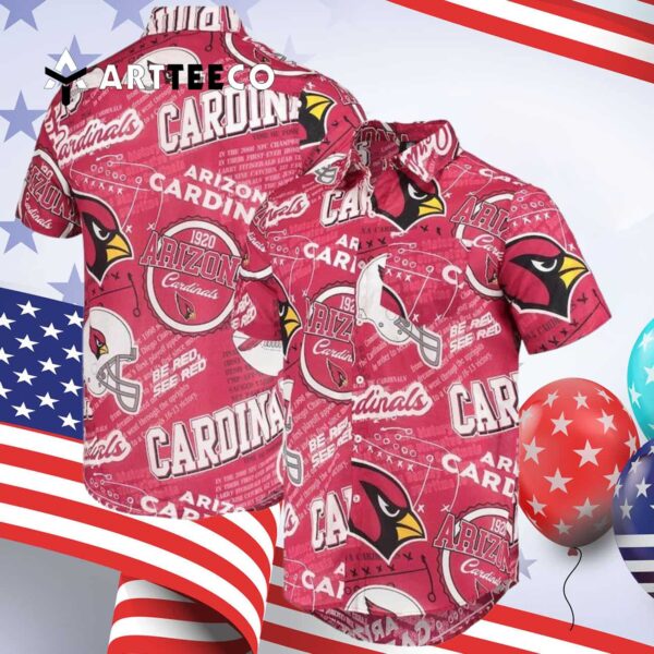 Arizona Cardinals Logo Art Pattern Hawaiian Shirt 4