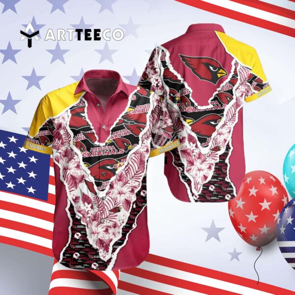 Arizona Cardinals Magic Pattern Hawaiian Shirt 4
