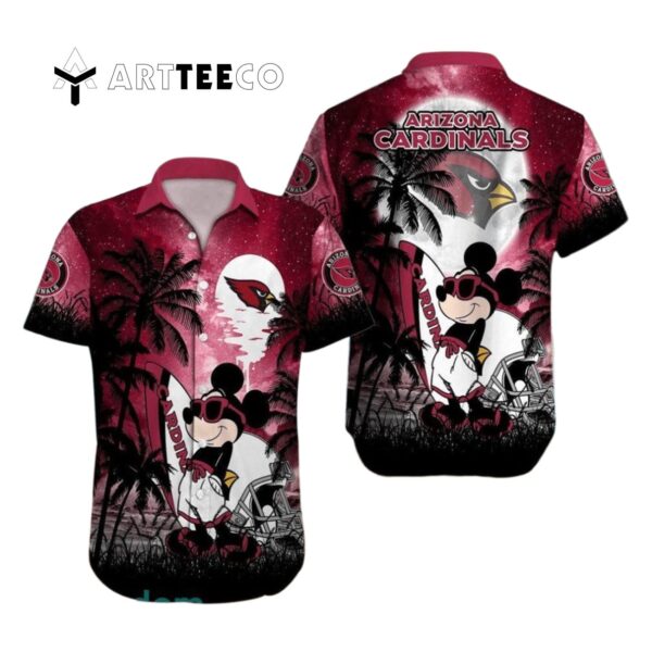 Arizona Cardinals Mickey Mouse Aloha Hawaiian Shirt 1