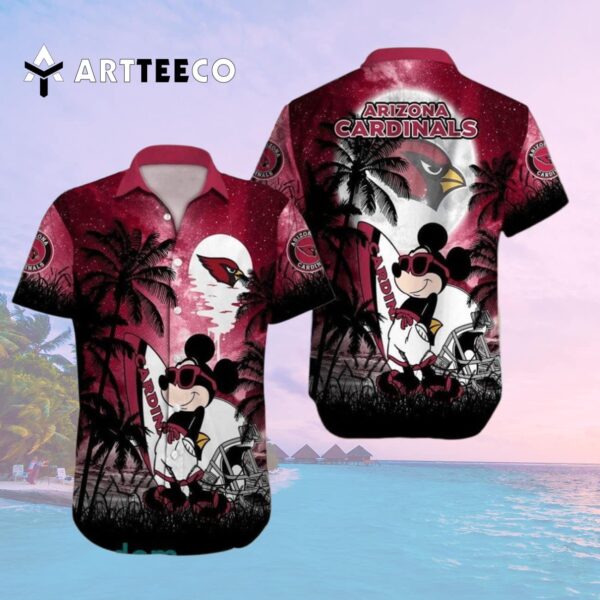 Arizona Cardinals Mickey Mouse Aloha Hawaiian Shirt 2