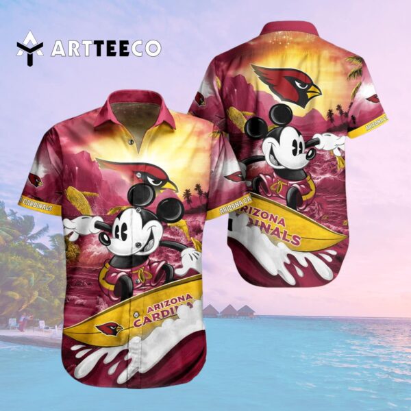 Arizona Cardinals Mickey Mouse Summer Hawaiian Shirt 2