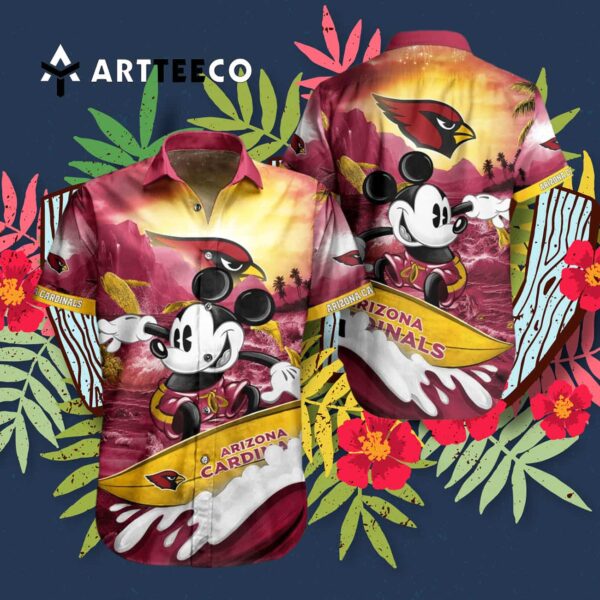 Arizona Cardinals Mickey Mouse Summer Hawaiian Shirt 3
