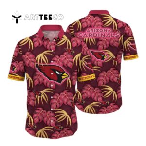 Arizona Cardinals Palm Leaves Pattern Summer Aloha Hawaiian Shirt 1