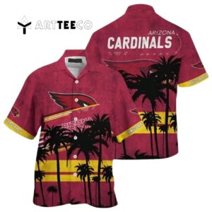 Arizona Cardinals Palm Leaves Pattern Summer Hawaiian Shirt 1