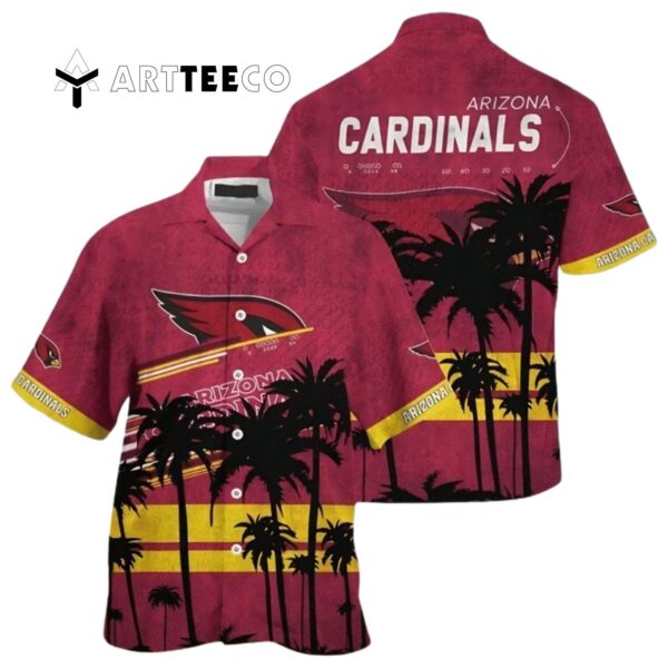 Arizona Cardinals Palm Leaves Pattern Summer Hawaiian Shirt 1