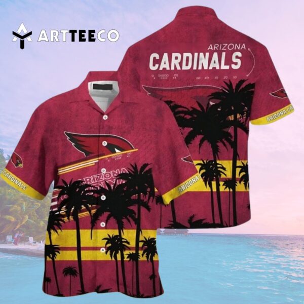 Arizona Cardinals Palm Leaves Pattern Summer Hawaiian Shirt 2