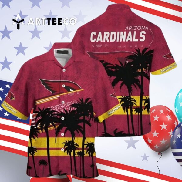 Arizona Cardinals Palm Leaves Pattern Summer Hawaiian Shirt 4