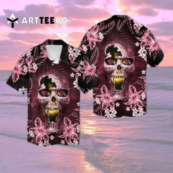 Arizona Cardinals Skull Hawaiian Shirt 2