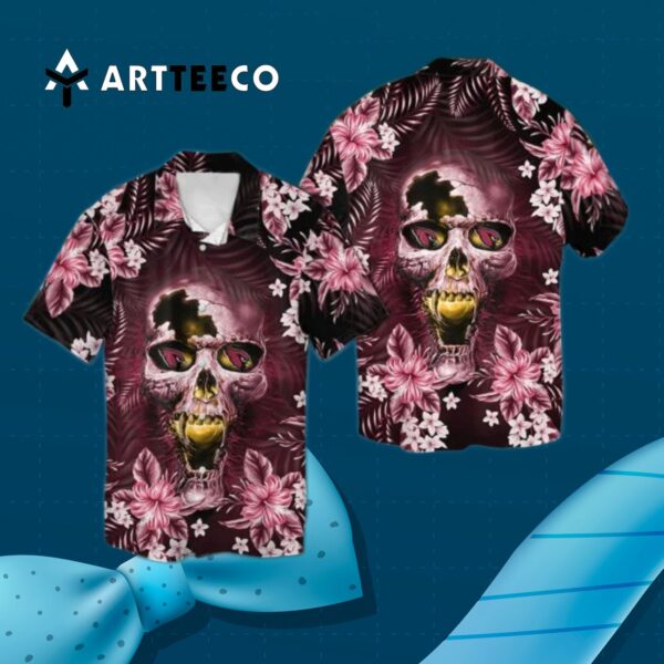 Arizona Cardinals Skull Hawaiian Shirt 3
