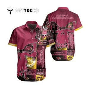 Arizona Cardinals Skull Style Hawaiian Shirt 1