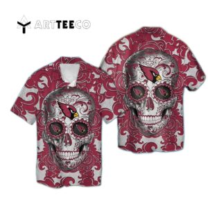 Arizona Cardinals Sugar Skull Hawaiian Shirt 1