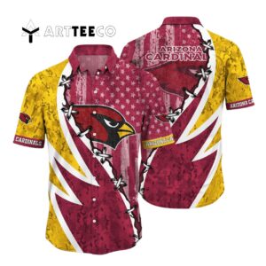 Arizona Cardinals Us Flag Hawaiian Shirt 1