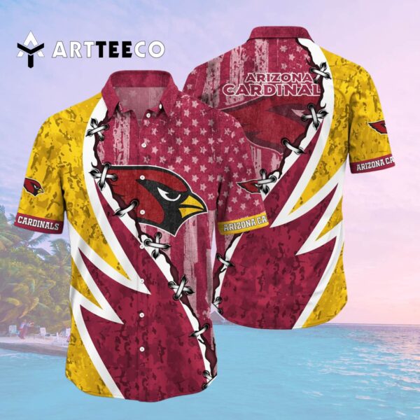 Arizona Cardinals Us Flag Hawaiian Shirt 2