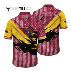 Arizona Cardinals Vintage Us Flag Hawaiian Shirt 1