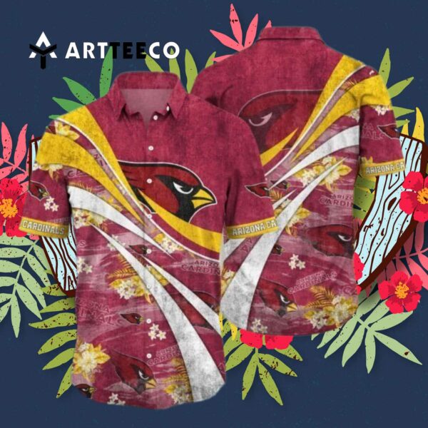Arizona Cardinals Wave Pattern Hawaiian Shirt 3