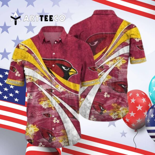Arizona Cardinals Wave Pattern Hawaiian Shirt 4