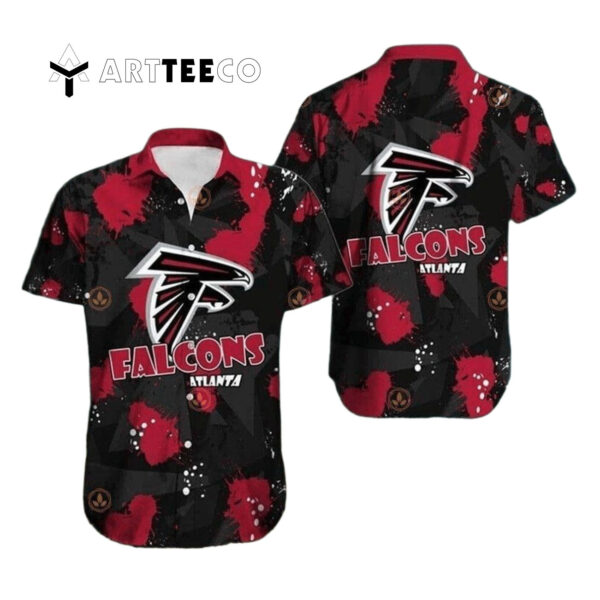 Atlanta Falcons Black Aloha Pattern Hawaiian Shirt 1