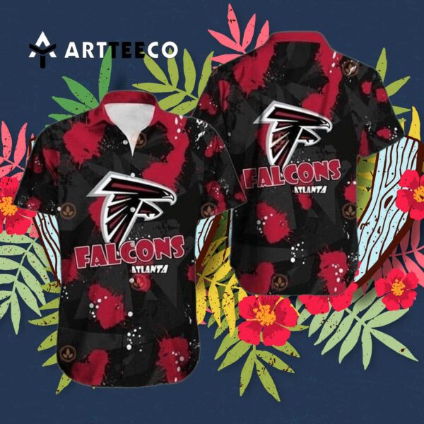 Atlanta Falcons Black Aloha Pattern Hawaiian Shirt 3