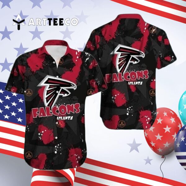 Atlanta Falcons Black Aloha Pattern Hawaiian Shirt 4