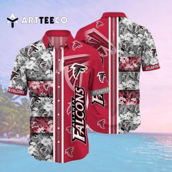 Atlanta Falcons Flower Pattern Aloha Summer Vacation Gift Hawaiian Shirt 2