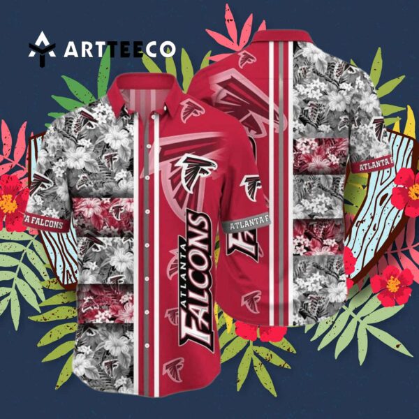 Atlanta Falcons Flower Pattern Aloha Summer Vacation Gift Hawaiian Shirt 3