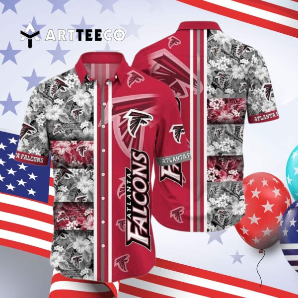 Atlanta Falcons Flower Pattern Aloha Summer Vacation Gift Hawaiian Shirt 4