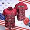 Atlanta Falcons Flowers Pattern Beach Lovers Gift Hawaiian Shirt 4