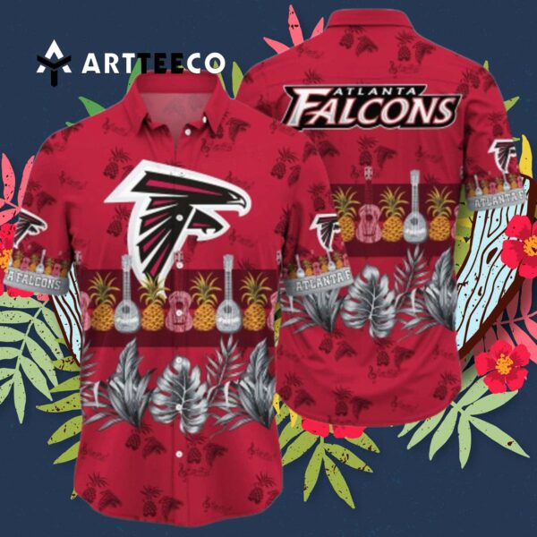 Atlanta Falcons Guitar Summer Pattern Hawaiian Shirt 3
