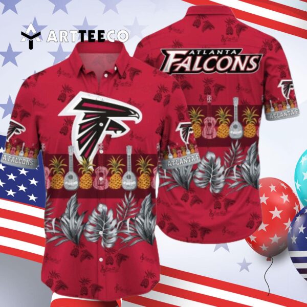 Atlanta Falcons Guitar Summer Pattern Hawaiian Shirt 4