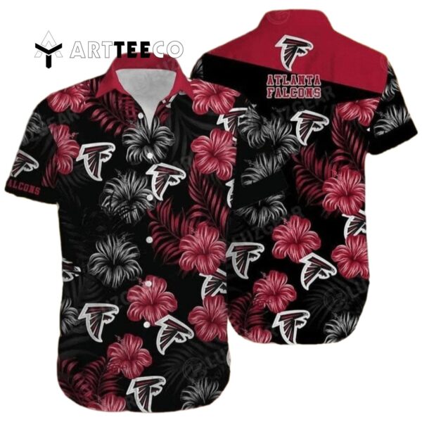 Atlanta Falcons Hibiscus Flowers Summer Beach Hawaiian Shirt 1
