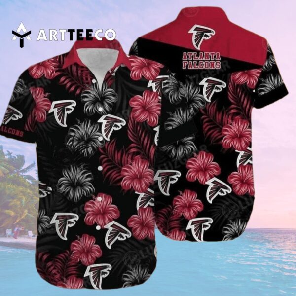 Atlanta Falcons Hibiscus Flowers Summer Beach Hawaiian Shirt 2
