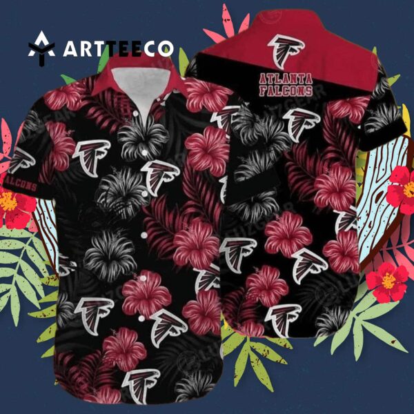 Atlanta Falcons Hibiscus Flowers Summer Beach Hawaiian Shirt 3