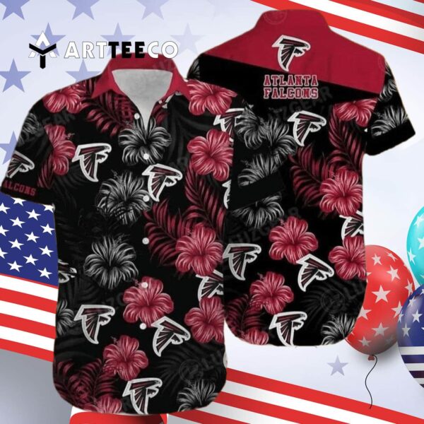 Atlanta Falcons Hibiscus Flowers Summer Beach Hawaiian Shirt 4
