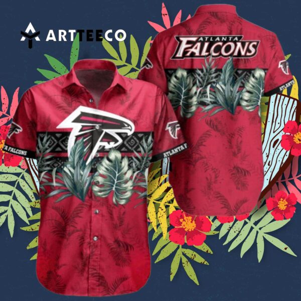Atlanta Falcons Leaves Summer Pattern Hawaiian Shirt 3
