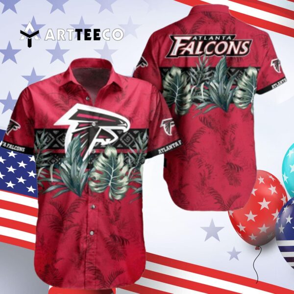 Atlanta Falcons Leaves Summer Pattern Hawaiian Shirt 4