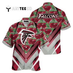 Atlanta Falcons Mountains And Trees Pattern Beach Hawaiian Shirt 1