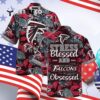 Atlanta Falcons Stress Blessed Obsessed Tropical Palm Leaves Pattern Hawaiian Shirt 4