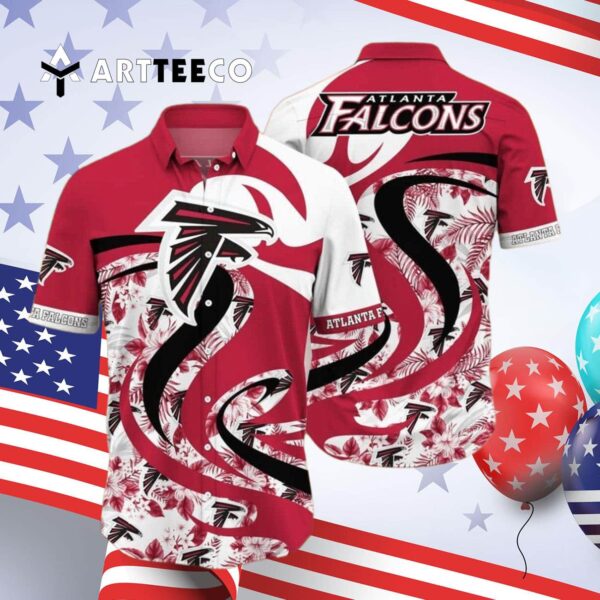 Atlanta Falcons Tropical Flower Summer Aloha Beach Gift For Him Hawaiian Shirt 4
