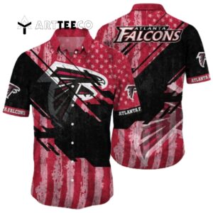 Atlanta Falcons Us Flag Summer Pattern Hawaiian Shirt 1