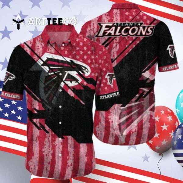 Atlanta Falcons Us Flag Summer Pattern Hawaiian Shirt 4