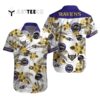 Baltimore Ravens Floral White Background Hawaiian Shirt 1