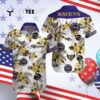 Baltimore Ravens Floral White Background Hawaiian Shirt 4