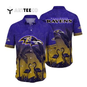 Baltimore Ravens Flower Summer Hawaiian Shirt 1